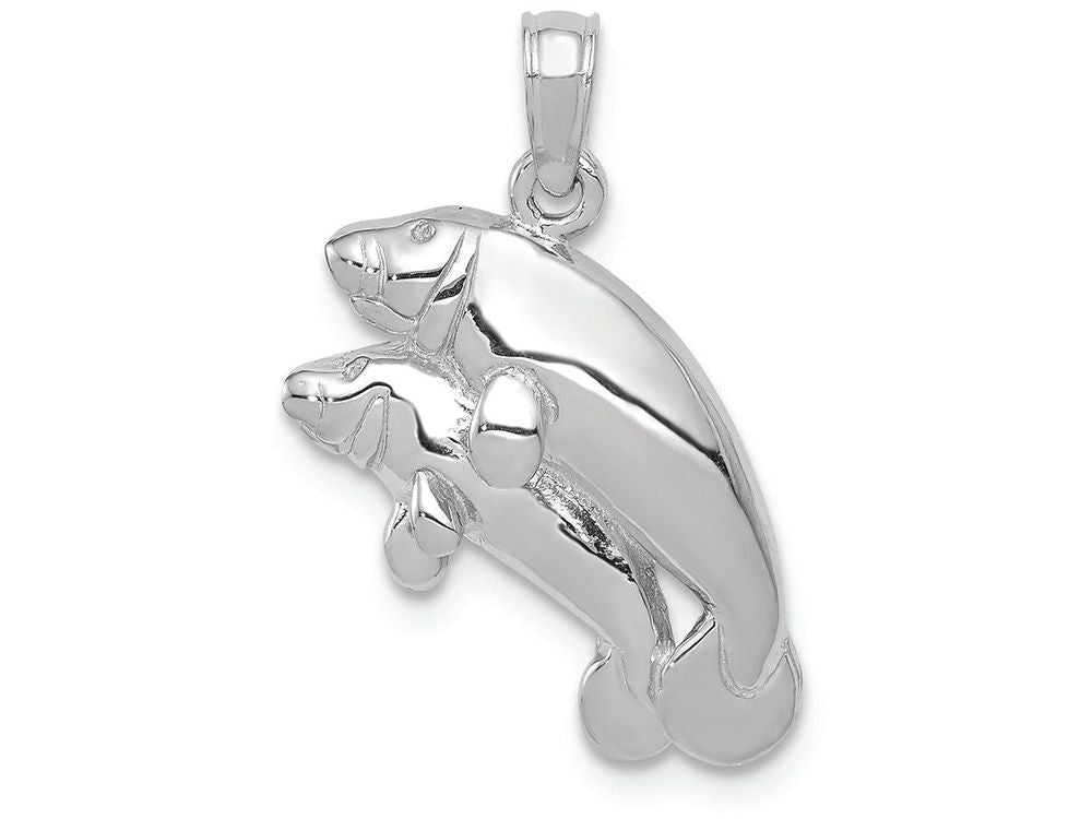 FJC Finejewelers 14k White Gold Double Manatee Charm