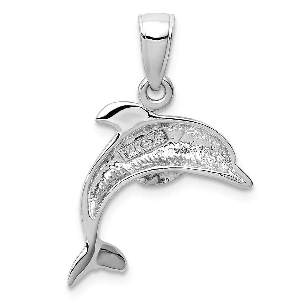 FJC Finejewelers 14k White Gold White Dolphin Jumping Charm