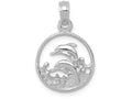FJC Finejewelers 14k White Gold Double Dolphin Circle Charm