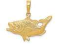 FJC Finejewelers 14k Yellow Gold Open Mouthed Bass Fish Charm