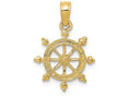 FJC Finejewelers 14k Yellow Gold Ship Wheel Charm