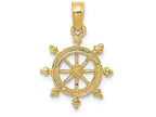 FJC Finejewelers 14k Yellow Gold Ship Wheel Charm