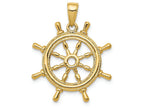 FJC Finejewelers 14k Yellow Gold Ship Wheel Charm