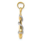 FJC Finejewelers 14k Two-tone Gold Anchor with Rope Charm