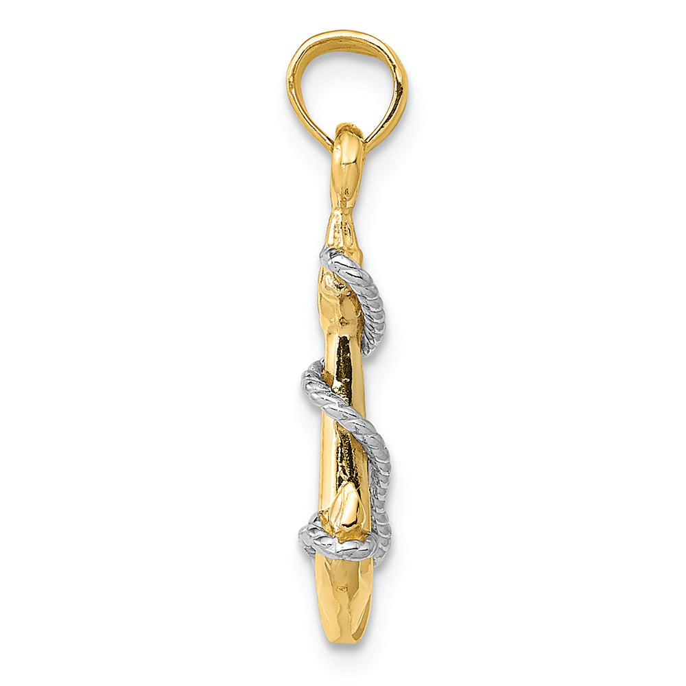 FJC Finejewelers 14k Two-tone Gold Anchor with Rope Charm