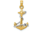FJC Finejewelers 14k Two-tone Gold Anchor with Rope Charm