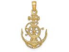 FJC Finejewelers 14k Yellow Gold Small Anchor Wwithheel Charm