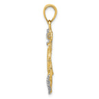 FJC Finejewelers 14k Two-tone Gold with Rhodium Anchor with Rope Charm