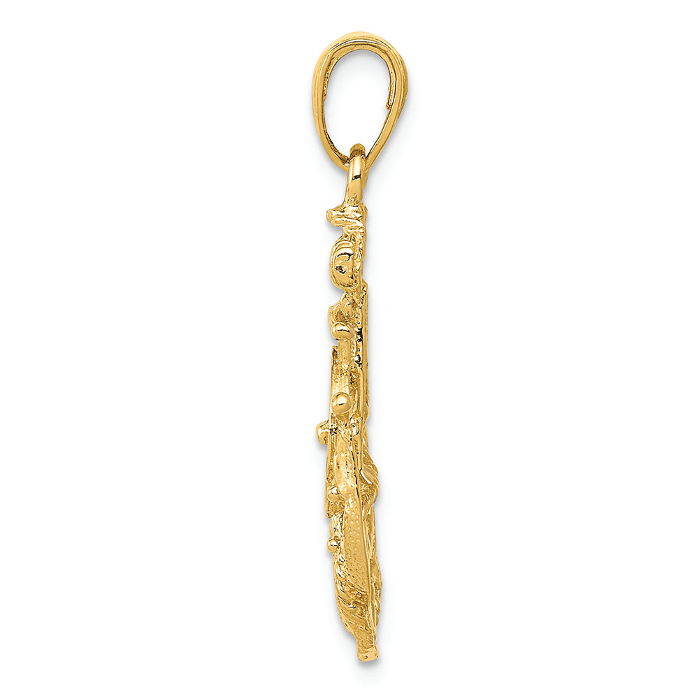 FJC Finejewelers 14k Yellow Gold Medium Anchor With Wheel Charm