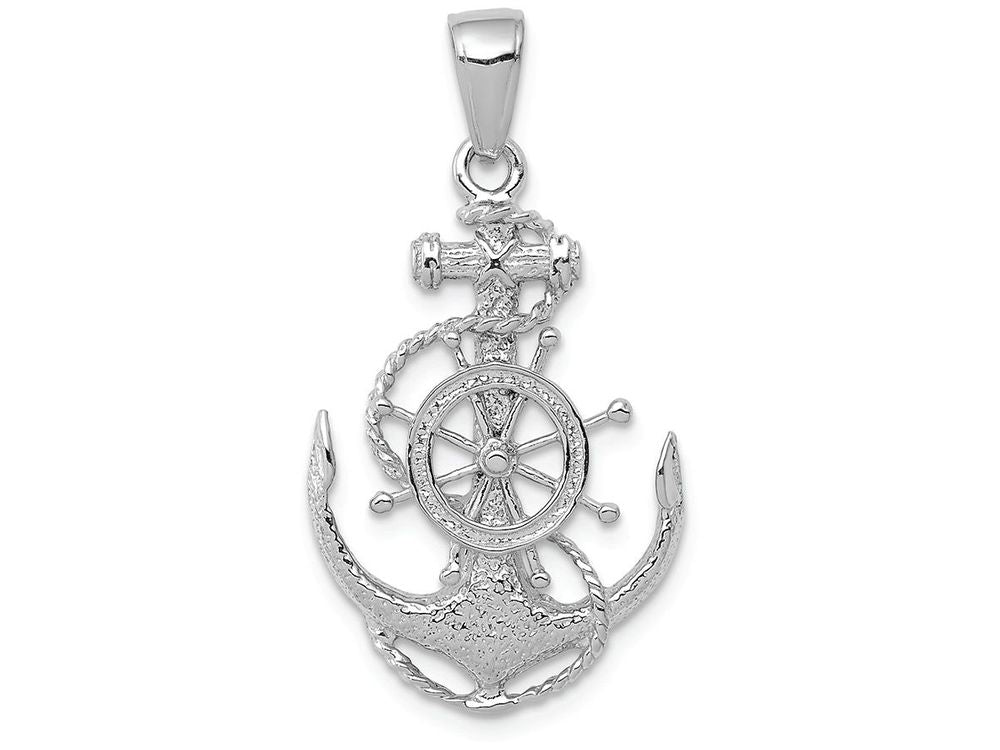 FJC Finejewelers 14k White Gold Medium Anchor Wwithheel Charm