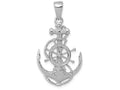 FJC Finejewelers 14k White Gold Medium Anchor Wwithheel Charm