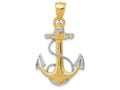 FJC Finejewelers 14k Yellow Gold Yg with with Rhodium Anchor with Rope Charm