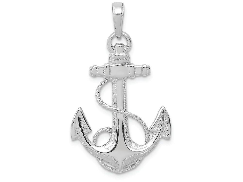 FJC Finejewelers 14k White Gold Anchor with Rope Charm