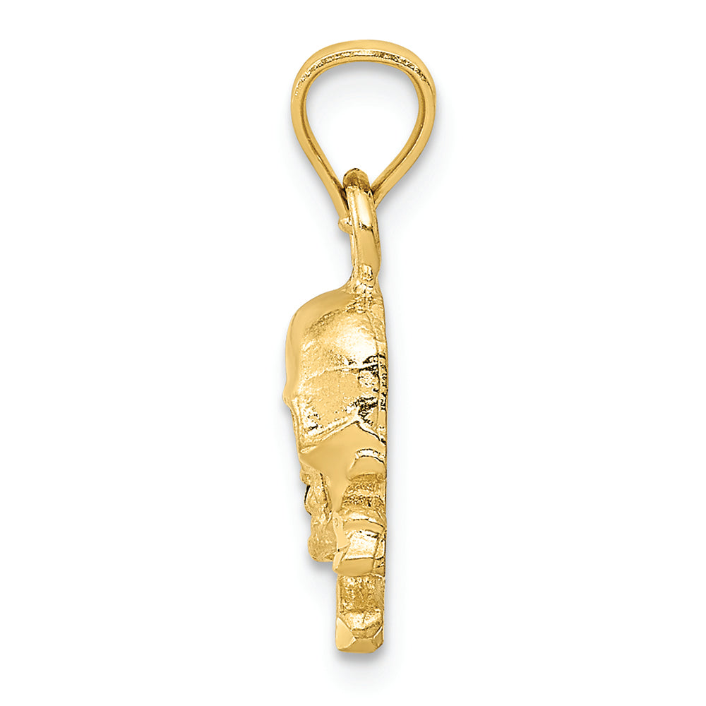 FJC Finejewelers 14k Yellow Gold Skull And Cross Bones Charm
