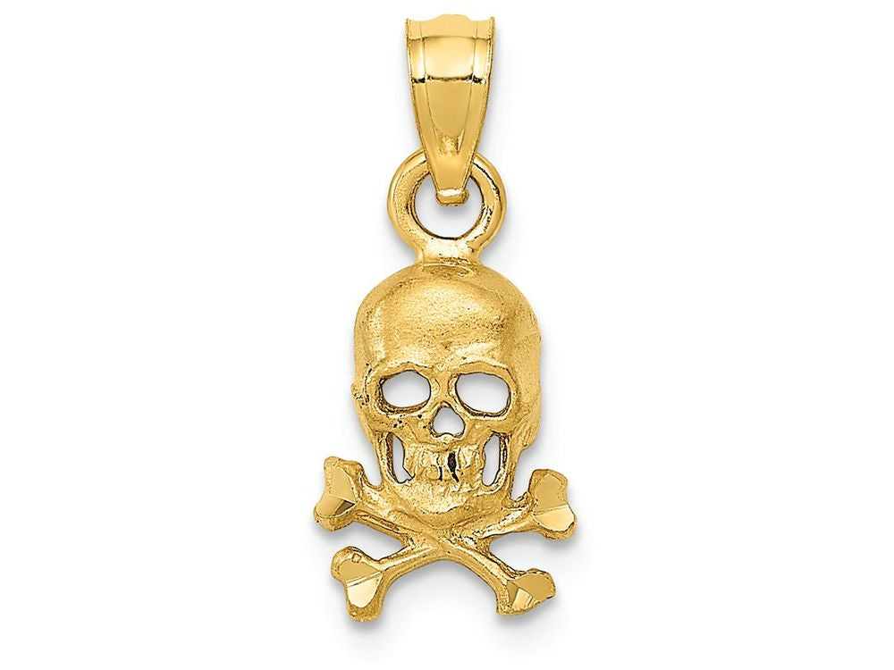 FJC Finejewelers 14k Yellow Gold Skull And Cross Bones Charm