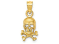 FJC Finejewelers 14k Yellow Gold Skull And Cross Bones Charm