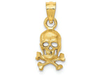 FJC Finejewelers 14k Yellow Gold Skull And Cross Bones Charm