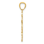 FJC Finejewelers 14k Yellow Gold with Rhodium Bright Cut Snowflake Charm