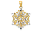 FJC Finejewelers 14k Yellow Gold with Rhodium Bright Cut Snowflake Charm