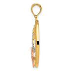 FJC Finejewelers 14k Yellow Rose Gold with with Rhodium Sun  Moon Star Oval Charm