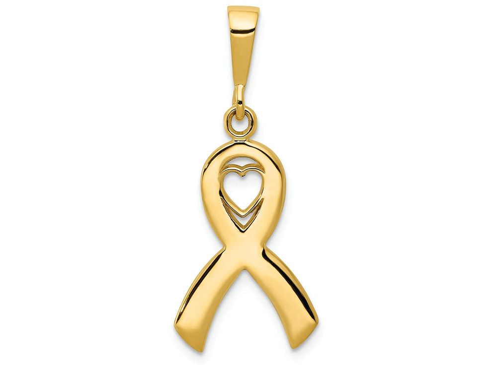 FJC Finejewelers 14k Yellow Gold Heart In Awareness Charm