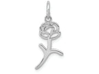 FJC Finejewelers 14k White Gold Rose Charm