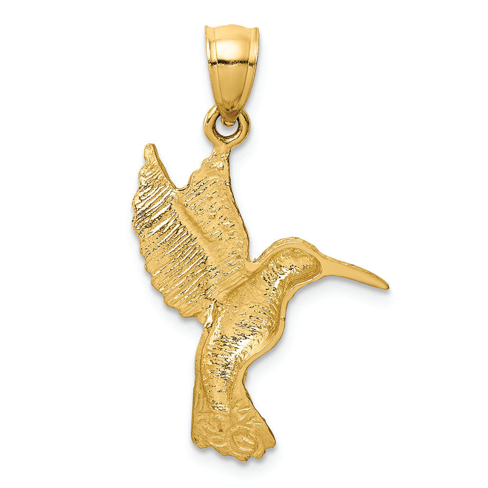 FJC Finejewelers 14k Yellow Gold Bright Cut Hummingbird Charm