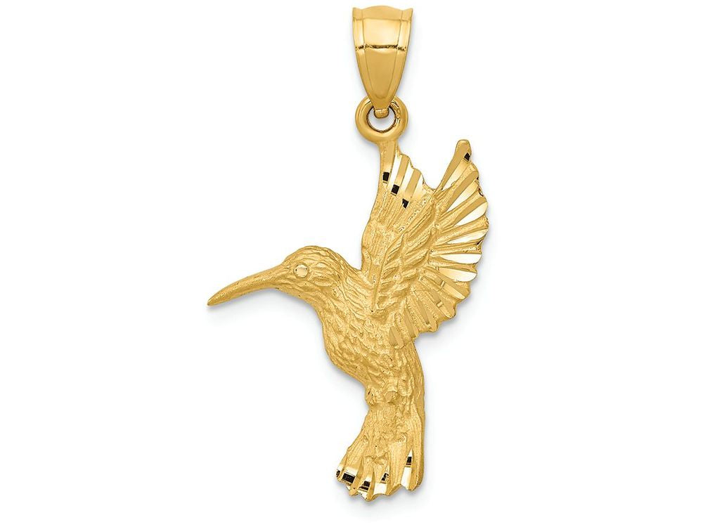 FJC Finejewelers 14k Yellow Gold Bright Cut Hummingbird Charm