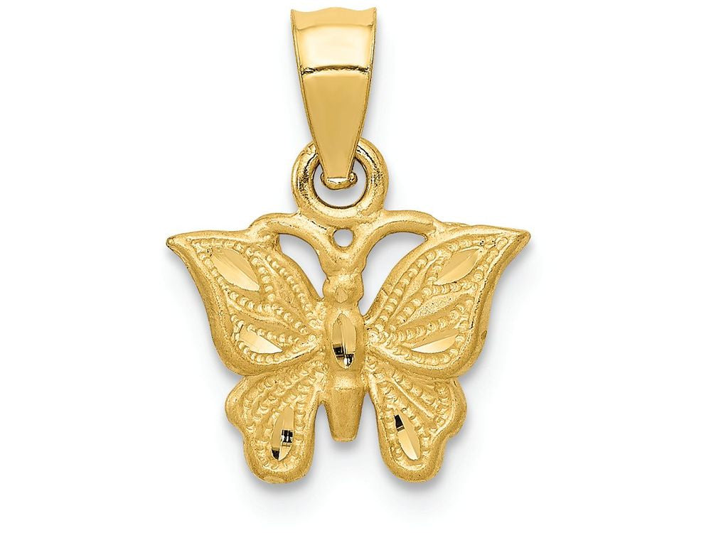 FJC Finejewelers 14k Yellow Gold Bright Cut Butterfly Charm