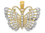 FJC Finejewelers 14k Yellow Gold And with Rhodium Bright Cut Butterfly Charm