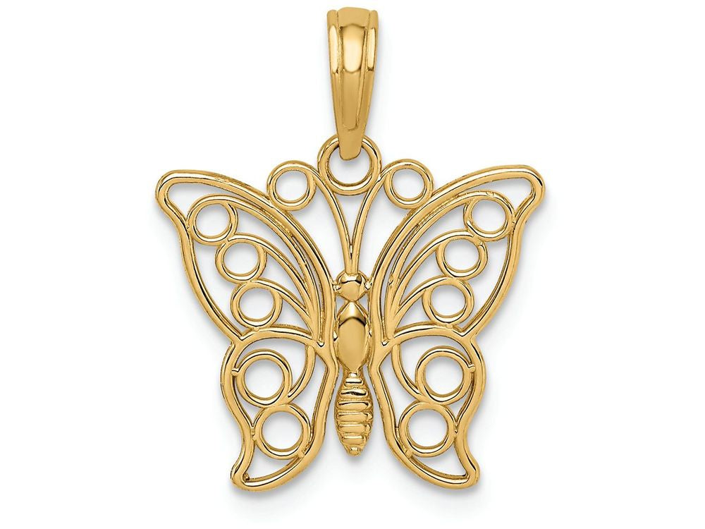 FJC Finejewelers 14k Yellow Gold Cut-out Butterfly Large Charm