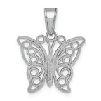FJC Finejewelers 14k White Gold White Butterfly with Filigree Wings Charm