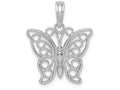 FJC Finejewelers 14k White Gold White Butterfly with Filigree Wings Charm