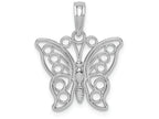 FJC Finejewelers 14k White Gold White Butterfly with Filigree Wings Charm