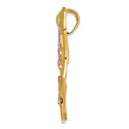 FJC Finejewelers 14k Yellow Rose Gold with with Rhodium Bright Cut Butterfly Charm