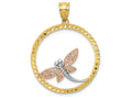 FJC Finejewelers 14k Yellow  Rose And with Rhodium Dragonfly Charm