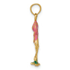 FJC Finejewelers 14k Yellow Gold Enameled Flamingo Charm