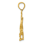 FJC Finejewelers 14k Yellow Gold Satin Bright Cut Eagle Charm