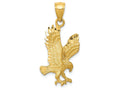 FJC Finejewelers 14k Yellow Gold Satin Bright Cut Eagle Charm