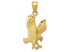 FJC Finejewelers 14k Yellow Gold Satin Bright Cut Eagle Charm