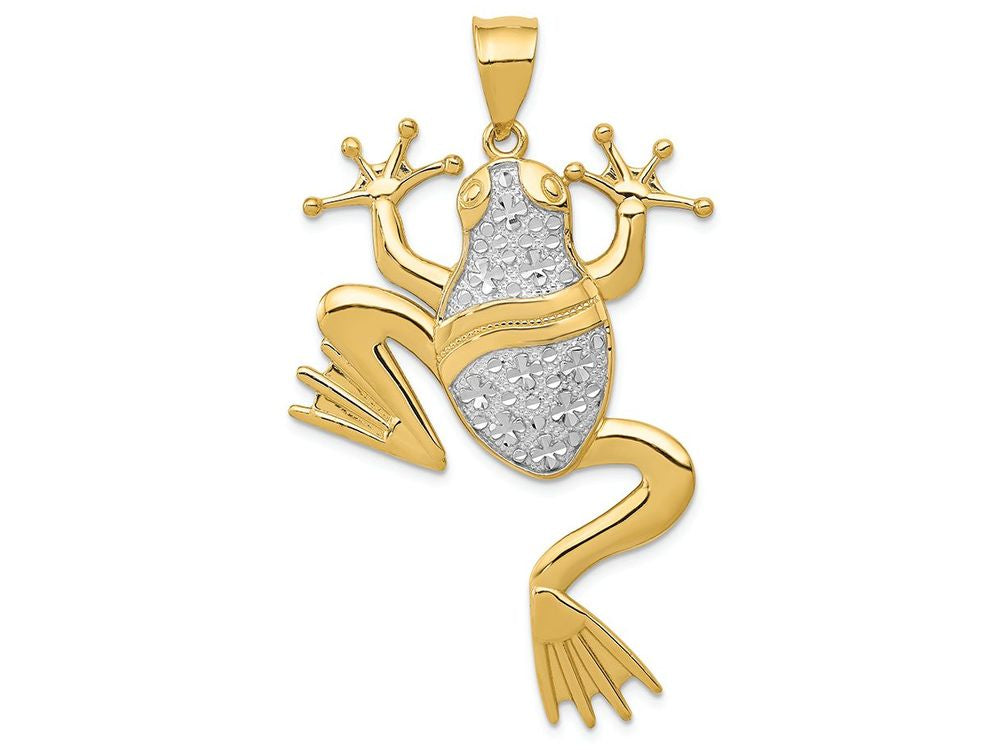 FJC Finejewelers 14k Yellow Gold And with Rhodium Bright Cut Frog Charm