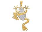 FJC Finejewelers 14k Yellow Gold And with Rhodium Bright Cut Frog Charm