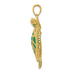 FJC Finejewelers 14k Yellow Gold 3d Enameled Sea Turtle Charm