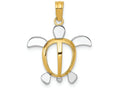 FJC Finejewelers 14k Yellow Gold with Rhodium Sea Turtle Charm