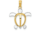 FJC Finejewelers 14k Yellow Gold with Rhodium Sea Turtle Charm
