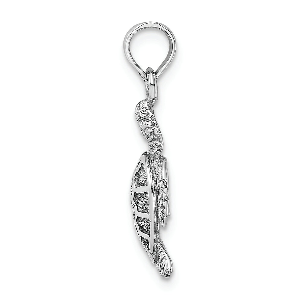 FJC Finejewelers 14k White Gold White Sea Turtle Swimming Charm