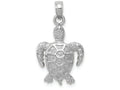 FJC Finejewelers 14k White Gold White Sea Turtle Swimming Charm