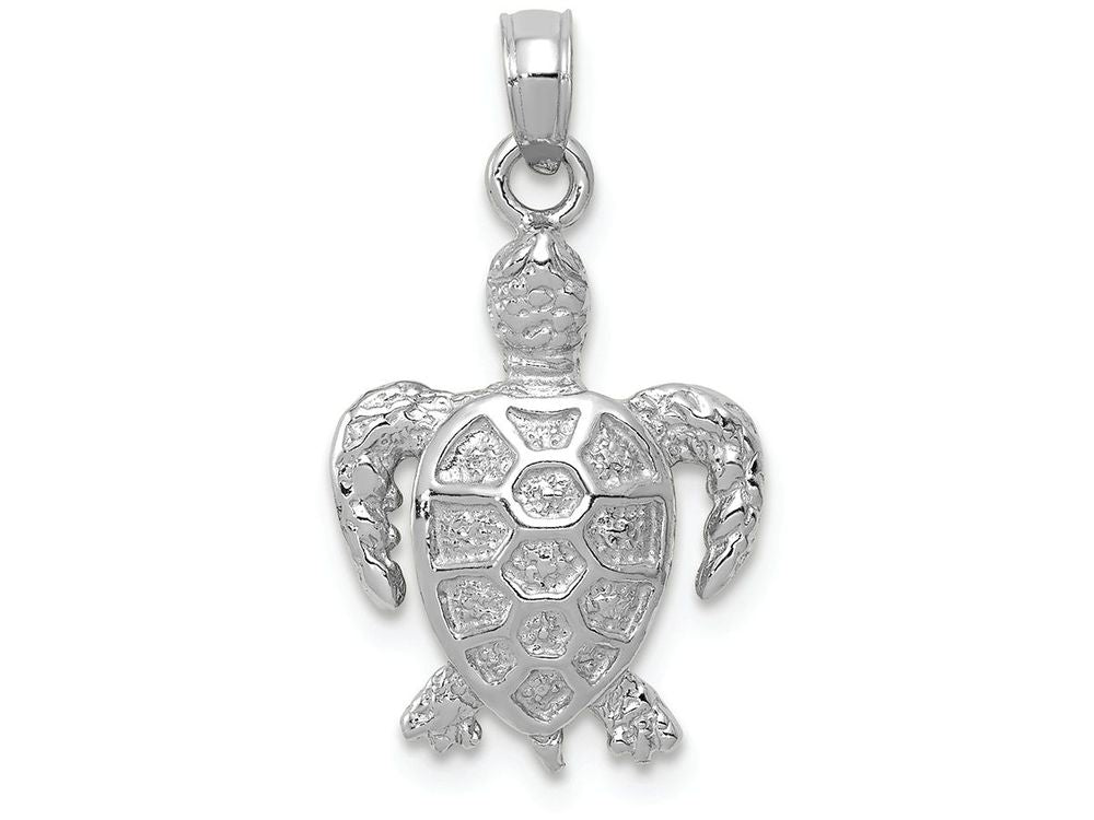 FJC Finejewelers 14k White Gold White Sea Turtle Swimming Charm