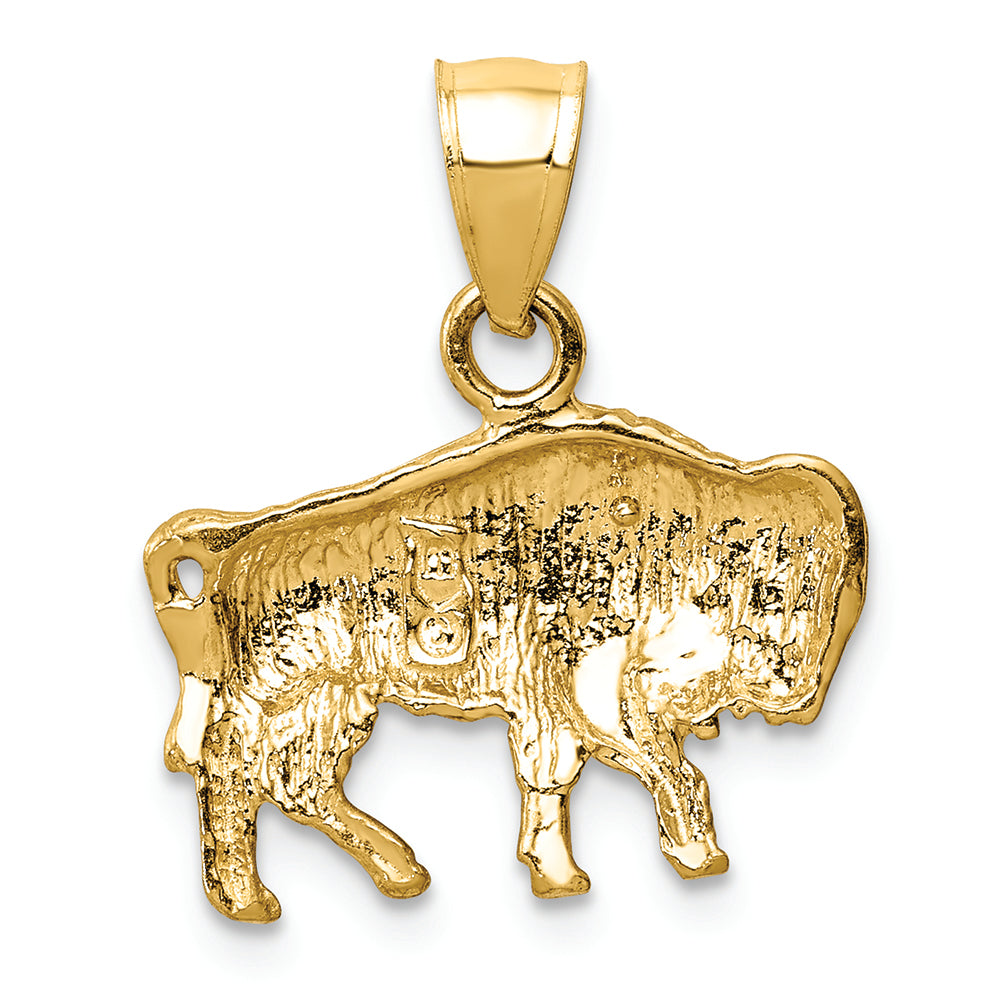 FJC Finejewelers 14k Yellow Gold Bright Cut Buffalo Charm
