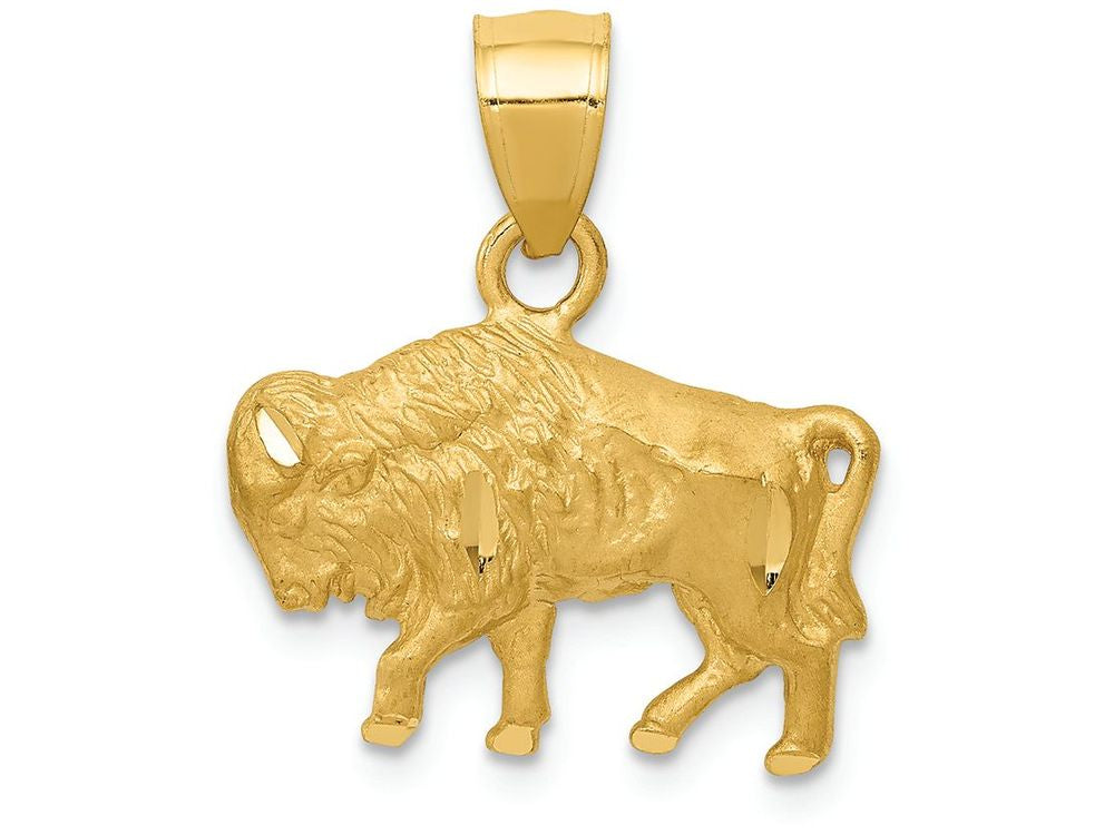 FJC Finejewelers 14k Yellow Gold Bright Cut Buffalo Charm